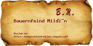 Bauernfeind Milán névjegykártya